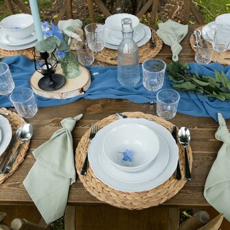 Ludic partyrentals - Tafeldecoratie pakket riet/blauw