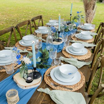 Ludic partyrentals - Tafeldecoratie pakket riet/blauw